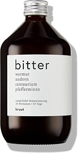 Kruut – Bitter Kräuterauszug bio 500ml – Elixier mit Bitterstoffen aus Wildkräutern Wermut, Andorn, Pfefferminze – Oxymel Tinktur Sirup Kur Regional Alkoholfrei Magenbitter