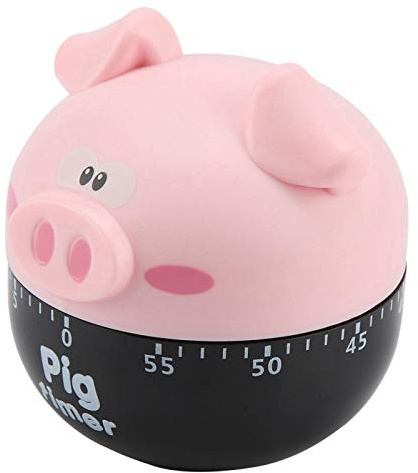 Omabeta Minuteur de cuisine en forme de cochon - 55 minutes - Rose
