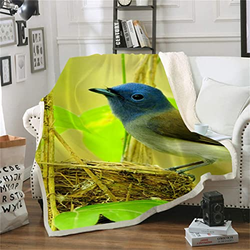 Decke Bird Printed Sofadecke Warmes und bequemes Schlafsofa Sofasessel für alle Jahreszeiten (150x200cm) 3D-Druckdecke