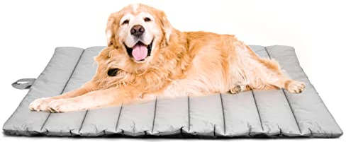 XIAPIA wasserdichte Hundematte für Outdoor, Waschbares Hundebett, Antistatik, Hygienisch, Faltbar, Große Reisedecke für Haustier 110x68 cm (HellGrau)