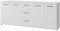 Froschkönig24 Forte PILVI 180 Grand Buffet en Bois avec 4 Portes et 3 tiroirs, Blanc, 179 cm de Large, 74,1 cm de Haut, 42 cm de Profondeur