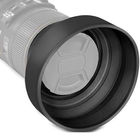 52MM 3in1 PARALUCE COLLASSABILE gomma LENS HOOD collapsible rubber 3 in 1 cover cap tappo protezione obiettivo lente ottica 52 MM gomma