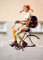 Postkarte LUSTIG - Motiv: PL PIPPI MIT ZAUBERFAHRRAD, Anlass: Kindermotive Film, Künstler/Verlag: KARTENKOMBINAT ©AB Svensk Filmindustrie/I.Nilsson, Größe: A6