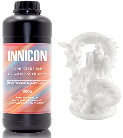 INNICON Conjure Starres Harz für 3D-Drucker, 405 nm schnelles Harz für LCD-DLP-3D-Druck, Harz, hohe Präzision, Standard-Photopolymer, UV-härtend, Flüssigharz, milchig weiß