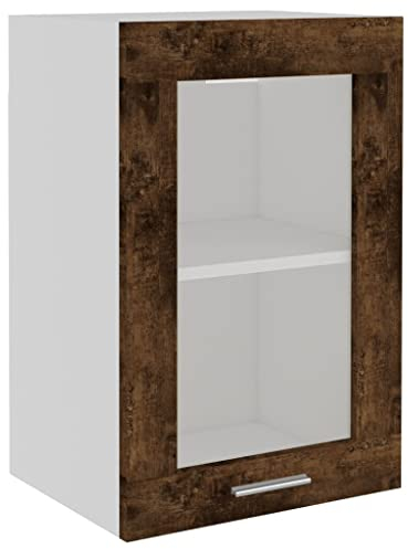 vidaXL Armario Vitrina Colgante Madera Roble Ahumado 40x31x60 cm