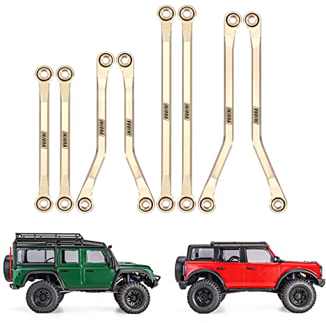 INJORA Messing Hohe Bodenfreiheit Chassis Lenker Set für TRX4M Defender Bronco 1/18 RC Crawler Upgrade Teile, 42g