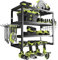 MOOMSINE Wall Mounted Power Tool Organizer 4 Layers, Battery Holder with Charging Station Shelf, Cordless Drill Hanger for Garage Workshop, Organisation
