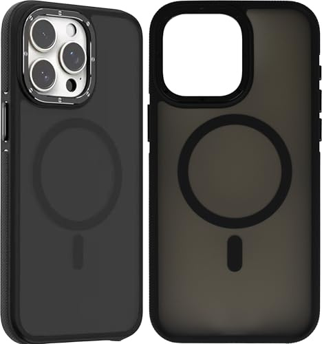 Wörleonline für iPhone 15 Pro Hülle in Matter Optik, Anti Rutsch Design, MagSafe kompatible Handyhülle, Schwarz