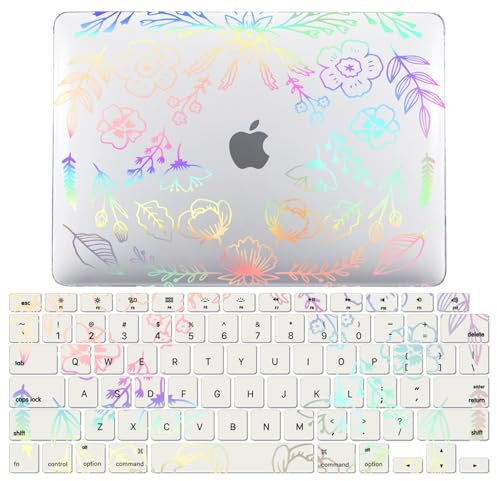 JZ Case for MacBook Air 11 inch Model A1370 A1465 Laptop Hard Shell Cases [Flash Clear][Keyboard Cover] - LT9