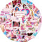 50PCS Rosa Prinzessin Aufkleber, Anime Cartoon Stickers, Niedliche Vinyl Wasserfest Aufkleber für Gepäck, Sammelalbum, Becher, Fahrrad, Wasserflasche, Kawaii Aesthetic Sticker für Mädchen, Kinder