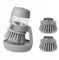 3pack Multifunctional Pressing Cleaning Brush 2 in 1 Pressing Washing Up Brush with 2 Refills Brush, Dish Brushes for Kitchen, Bathroom, and Commercial Use