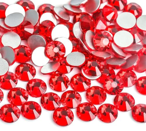 WJLYDM 3D-Nagelkunst-Strasssteine ​​aus Glas, Kristall, Nicht HotFix-Nagelkunstdekorationen(Light Siam,SS20 1440pcs)