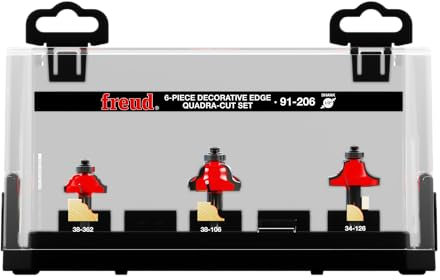 Freud 91-206: Six Piece Decorative Edge Quadra-Cut Router Bit Set