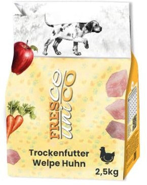 FRESCO Dog Unico Huhn 2,5kg | Welpenfutter Trockenfutter für Hunde | 65% Frischfleisch & hohe Verträglichkeit | Getreidefrei & Monoprotein | Gesundes Hundefutter trocken Junior