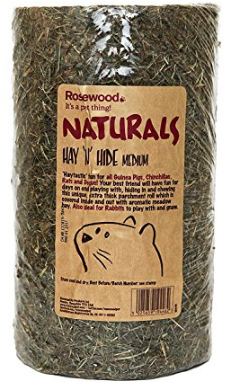 Rosewood Naturals Hay ‘n’ Hide Roll, Small Animal Edible Play Tunnel, Toy & Hay Hideout, for Guinea Pigs, Chinchillas, Degus and Rats, Medium