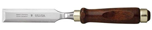 Stechbeitel 20 mm mit braunem Ulmer Holzheft polierte Klinge