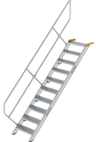 Günzburger Steigtechnik | Industrietreppe | Alu-Stufen | Stufenbreite 600 mm | 10 Stufen