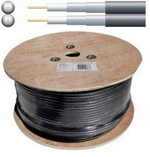Digiteck TC241- TWIN COAXIAL ECONOMY FOAM FILLED RG6 SATELLITE CABLE CCS 250 METER REEL