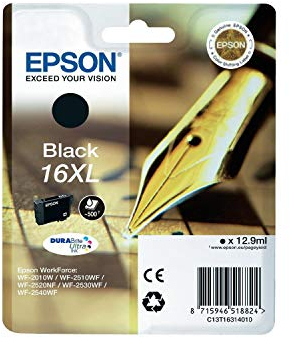Epson Tinte 16XL, hohe Kapaziät, schwarz