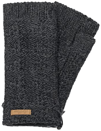 McRon Damen Gestrickte Pulswärmer Lenna Anthrazit 9516