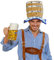 NET TOYS Oktoberfest Hut Bierhut Bierfass Spaßhut Bier Bayernhut Seppl Partyhut Wiesn Kopfbedeckung