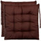 Brandsseller 2er SetStuhlkissen 40x40x5 cm Sitzkissen Polster Stuhlauflage mit Haltebändern Dekokissen für Indoor Outdoor gesteppt - Braun