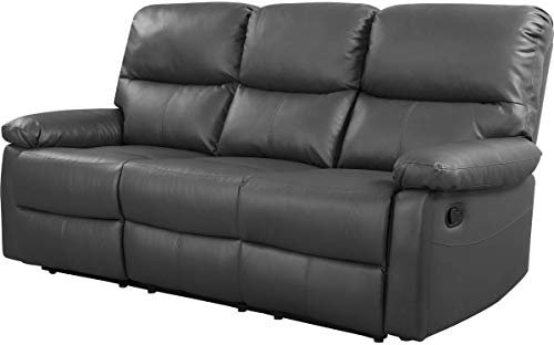 Habitat et Jardin Canapé Relax Lincoln - 197 x 89 x 103 cm - 3 Places - Gris