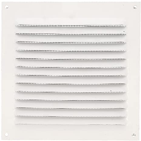 Amig - Rejilla Cuadrada de Aluminio con Mosquitera - Rejillas de Ventilación para Salida de Aire - Ideal para Techo de Cocina y Baño - Medidas 150 X 150 MM - Color Blanco