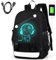 Anime Luminous Backpack Noctilucent School Bags Daypack USB chargeing Port Laptop Bag for Cool Girls Boys Teens Outdoor Backpack (Black-Music boy)