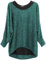 Emma & Giovanni - Damen Oversize Oberteile Tshirt/Pullover (2 Stück) / Made In Italy, S-M, Grün