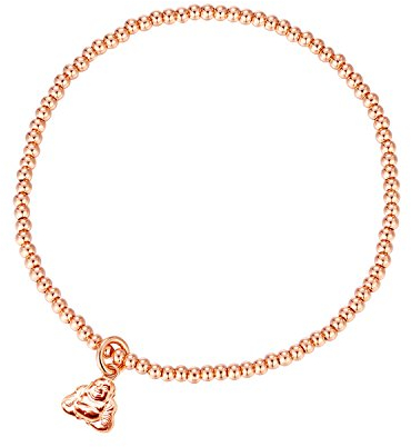 MetJakt Armband Frauen Mädchen 925 Silber Stretcharmband gold rosegold Kugelarmband 2,5mm (Buddha, Sterling Silber)