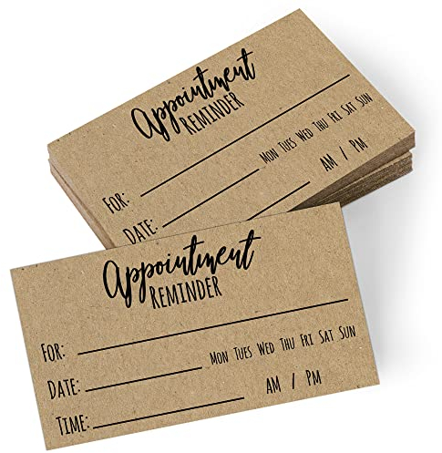 200 Terminkarten – Kraft-Stil für Geschäft, Friseursalon, Zahnarzt, Massagetherapeuten, Pflege, Friseure, Ärzte und mehr – Großpackung Ihrer nächsten Terminkarten