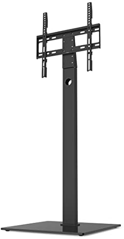 Hama Fernsehständer höhenverstellbar (TV-Standfuß universal für 32-65 Zoll Fernseher, bis 35 kg, TV-Halterung schwenkbar, Bodenplatte aus Sicherheitsglas, VESA bis 400x400) schwarz