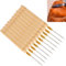 Brrnoo 10pcs Aguja de Gancho Mango de Madera Extensiones de Cabello Herramientas de Peluca de Aguja de Gancho, para extensión de Cabello