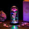 Glasseam La Bella E La Bestia Rose in Cupola di Vetro Luci A LED Crystal Rose Fiori Regalo per Compleanno Anniversario San Valentino Matrimonio Fidanzata Moglie Donne