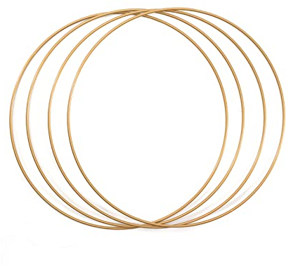 Vaessen Creative Metallringe Ø25cm, 3mm, Antikes Gold, 4Stücks