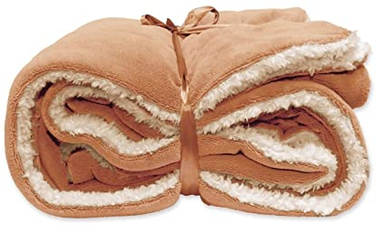 PERAGASHOP Unique Living Decke Plaid Lars 150 x 200 cm Orange Fleece Warm Winter Geschenk