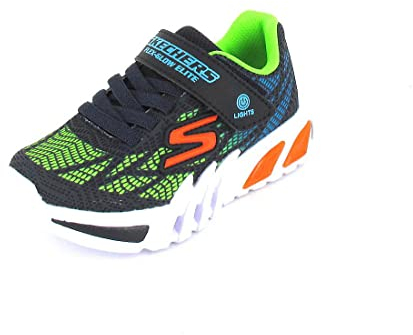 Skechers Boys Flex-Glow Elite Vorlo Sneaker, Navy Synthetic Multi Trim, 9.5 UK