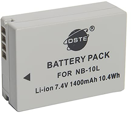 NB-10L DSTE Ricambio Batteria Compatibile per Canon PowerShot G1X,G3x,G15,G16,SX40,SX50,SX60 G3 x Camera