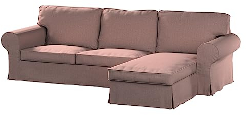 dekoria Ersatz für Bezug für Ektorp 2-Sitzer Sofa mit Recamiere Sofahusse passend für Modell Ektorp Altrosa