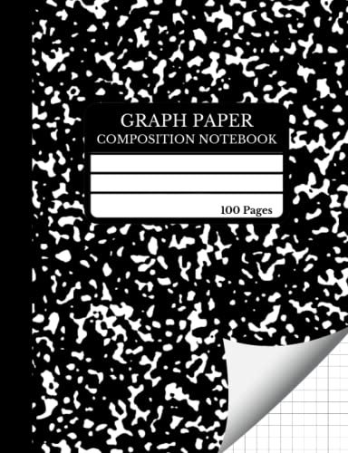 Graph Paper Composition Notebook: Black Marble Grid Paper Notebook, Quad Ruled, 100 Sheets | Graph Paper Notebooks for School