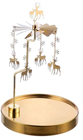 SOLUSTRE Tee 1stk Kerzenhalter Rotationskerzenständer Weihnachten Teelicht Metaltea Lichthalter Eisen Duftkerzen Halter Kerzenständer Karussell Rundes Tablett Metall Schreibtisch Rotieren