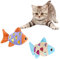 Andiker Fisch Spielzeug für Katzen, 2 Stück interaktive Plüschtiere für Katzen, die Papier Fisch Katzenminze Kauspielzeug niedliche Katze lustige Spielzeuge (Goldfisch)