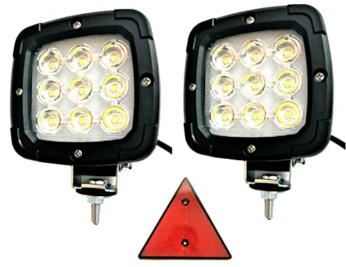 MelTruck® 2x LED Arbeitsleuchte Arbeitslampe Suchscheinwerfer 12V 24V 48V und 1x Dreieck für Anhänger