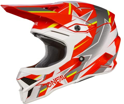 O'NEAL | Motocross-Helm | MX Enduro | ABS-Schale, Lüftungsöffnungen für optimale Kühlung | 3SRS Helmet Ride V.23 | Erwachsene | Rot Weiß | Größe L (59/60 cm)