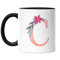 Hey!Print Buchstaben-Tasse C Tasse Schwarz mit Buchstabe Alphabet Monogramm Blumenmotiv Geschenkidee Anfangsbuchstabe
