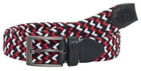 Redbridge Geflochtener Gürtel Elastisch Flexibel verstellbar Unisex Stretchgürtel Rot-Navyblau-Weiß 95