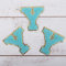 3 Pack Chenille Iron On Glitter Varsity LetterY Patches - Blue Chenille Fabric With Gold Glitter Trim - Sew or Iron on - 5.5 cm Tall