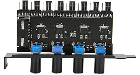 Annadue PC Chassis Fan Hub, PC 8 Channels Fan Hub 4 Knob Cooling Fan Speed Controller for CPU Case HDD VGA PWM Fan, PCI Bracket 0 to 12V Fan Control, IDE Interface