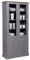 AltoBuy Melina - Vitrine 2 Portes 3 Tiroirs en MDF Laqué Gris Foncé